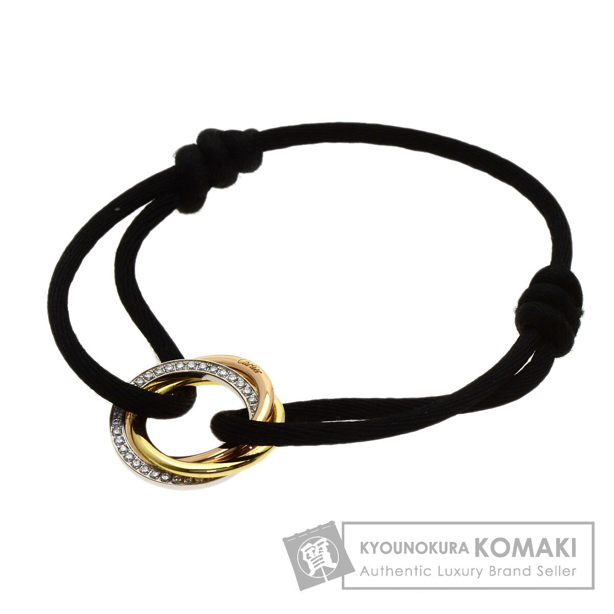 カルティエ トリニティ ダイヤモンド 黒コード ブレスレット 中古 商品画像1