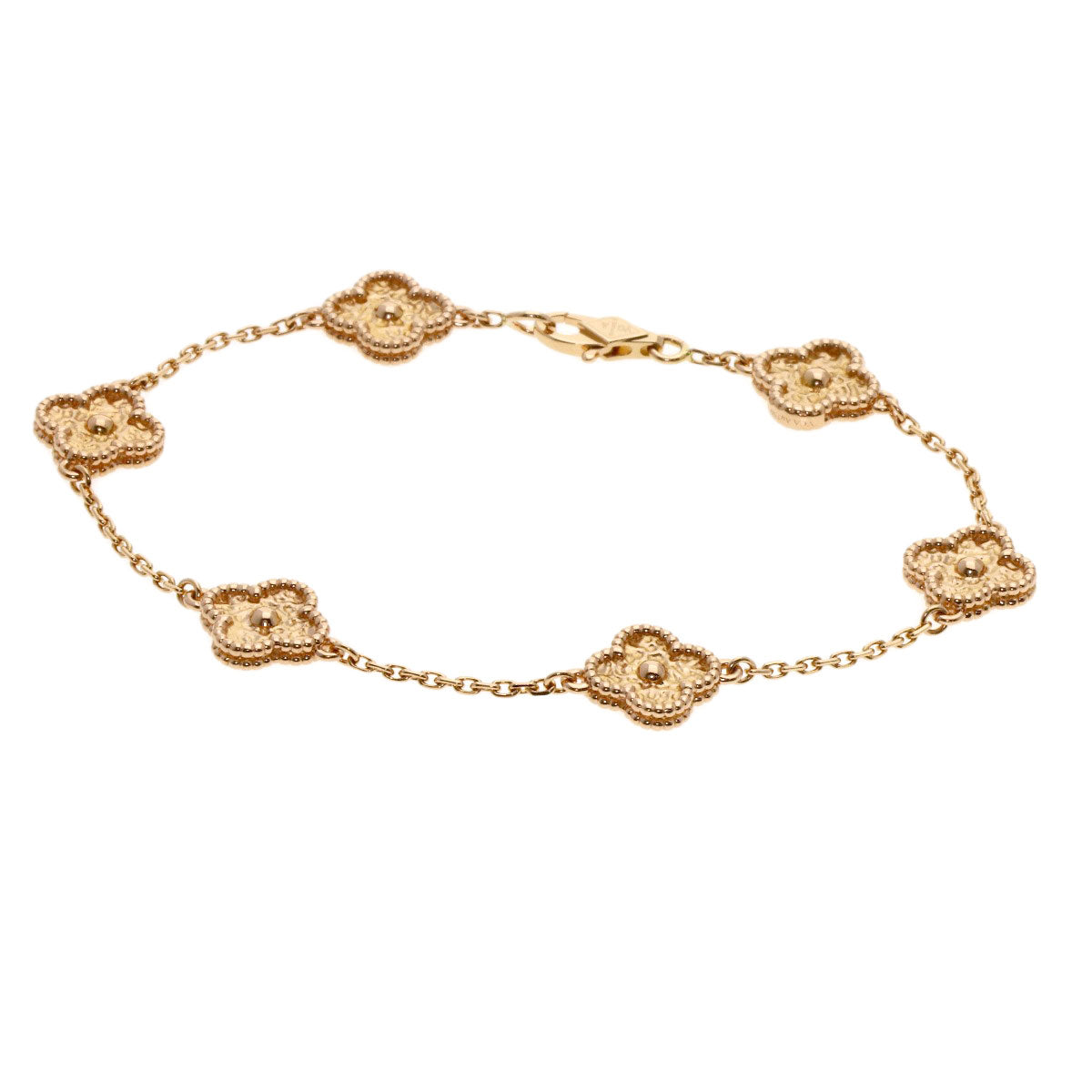 Van Cleef & Arpels ヴァンクリーフ＆アーペル スウィート アルハンブラ 6モチーフ ブレスレット K18PG レディース 中古