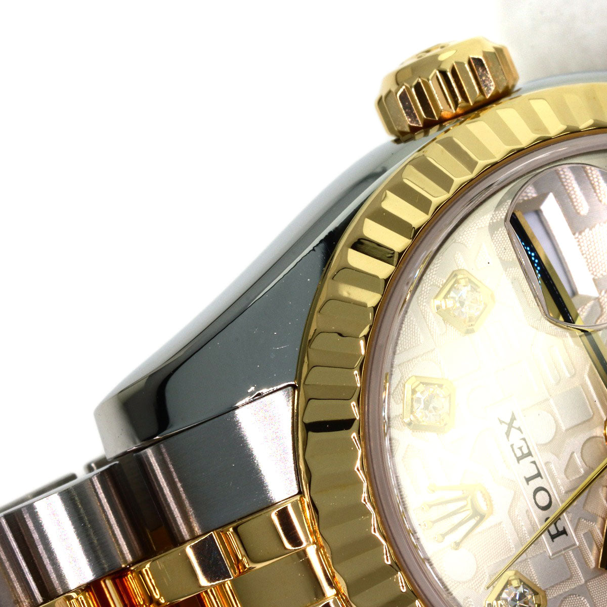 ROLEX ロレックス 179173G デイトジャスト 10P ダイヤモンド 腕時計 SS レディース 中古