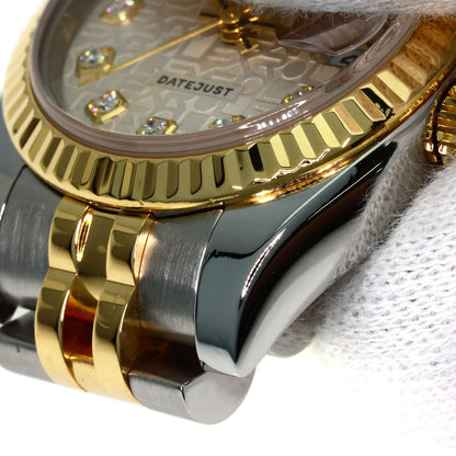 ROLEX ロレックス 179173G デイトジャスト 10P ダイヤモンド 腕時計 SS レディース 中古