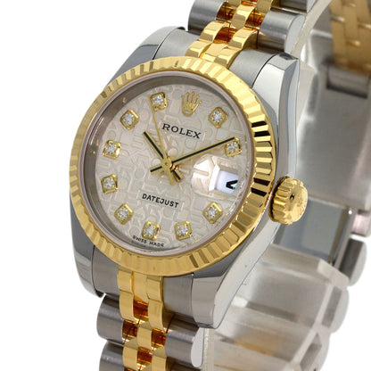 ROLEX ロレックス 179173G デイトジャスト 10P ダイヤモンド 腕時計 SS レディース 中古