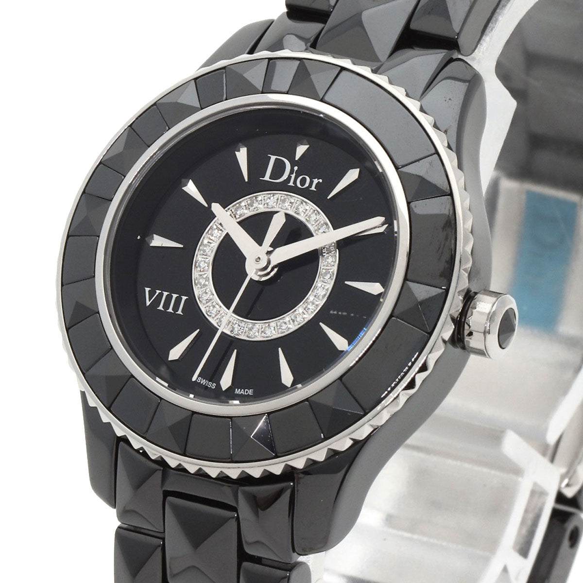 CHRISTIAN DIOR クリスチャンディオール CD1221E0 オンユイット 腕時計 セラミック レディース 中古
