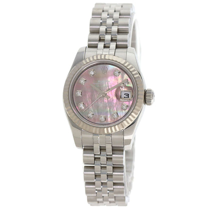 ROLEX ロレックス 179174NG デイトジャスト 10P ダイヤモンド 腕時計 SS レディース 中古