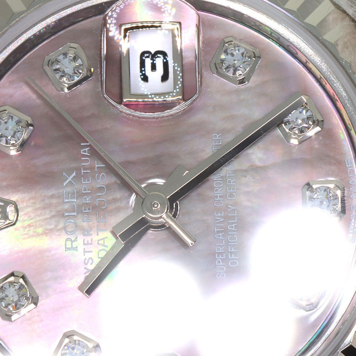 ROLEX ロレックス 179174NG デイトジャスト 10P ダイヤモンド 腕時計 SS レディース 中古
