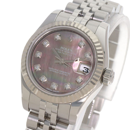 ROLEX ロレックス 179174NG デイトジャスト 10P ダイヤモンド 腕時計 SS レディース 中古