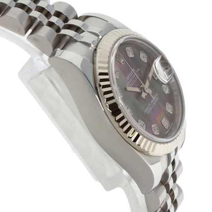 ROLEX ロレックス 179174NG デイトジャスト 10P ダイヤモンド 腕時計 SS レディース 中古