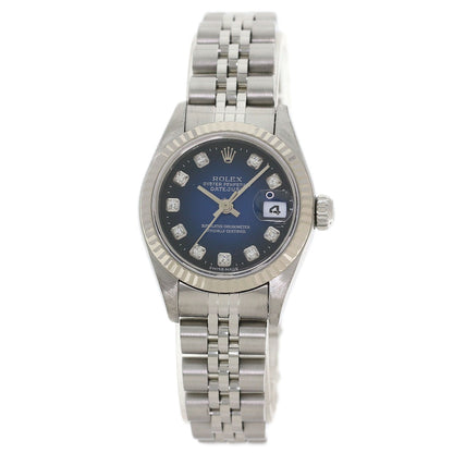 ROLEX ロレックス 79174G デイトジャスト 10P ダイヤモンド ブルーグラデーション 腕時計 SS レディース 中古
