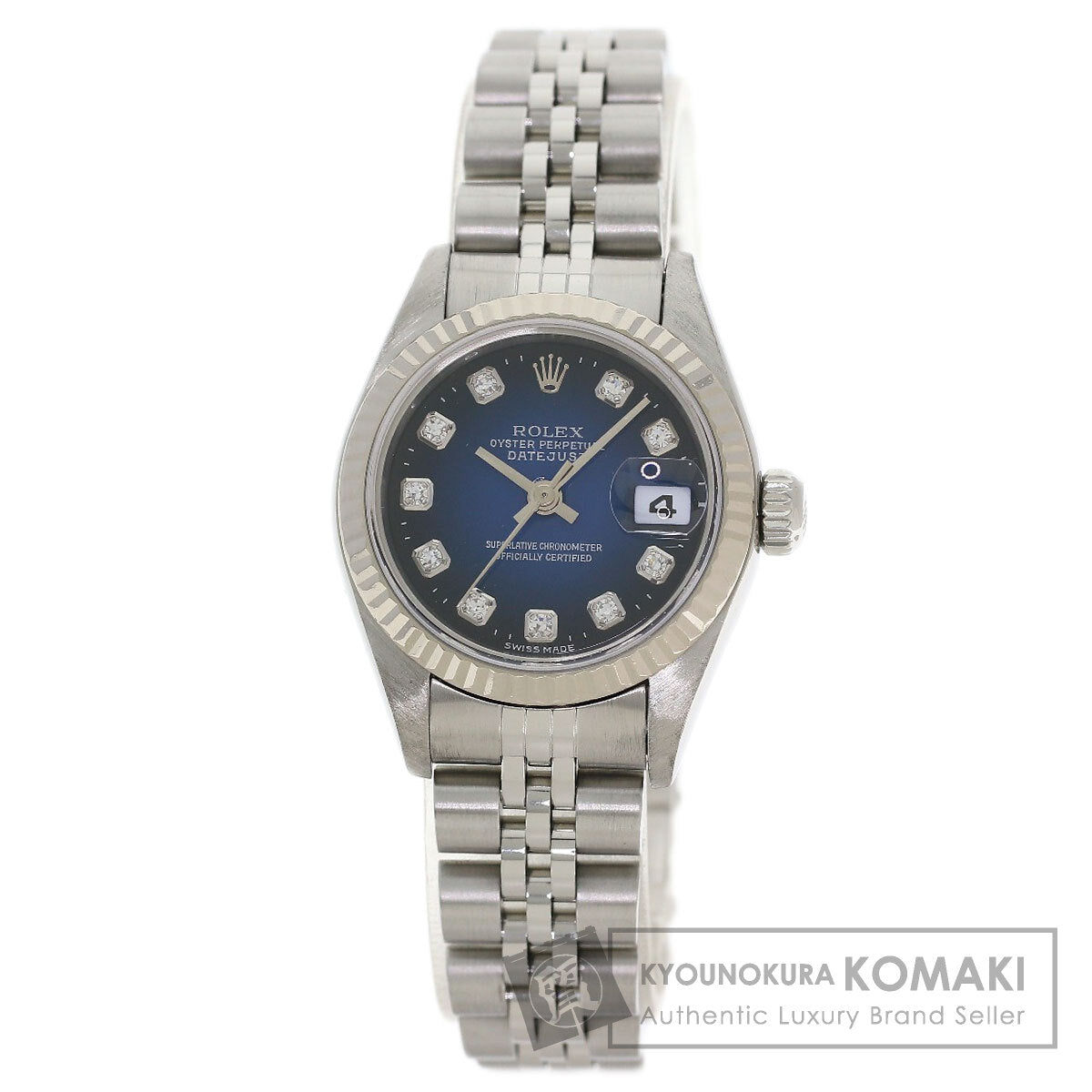 ROLEX ロレックス 79174G デイトジャスト 10P ダイヤモンド ブルーグラデーション 腕時計 SS レディース 中古