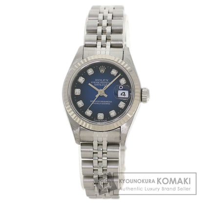 ROLEX ロレックス 79174G デイトジャスト 10P ダイヤモンド ブルーグラデーション 腕時計 SS レディース 中古