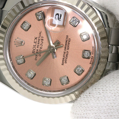 ROLEX ロレックス 179174G デイトジャスト 10P ダイヤモンド 腕時計 SS レディース 中古