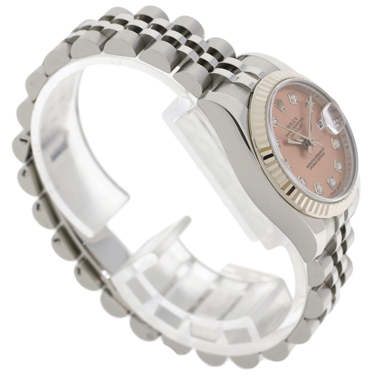 ROLEX ロレックス 179174G デイトジャスト 10P ダイヤモンド 腕時計 SS レディース 中古