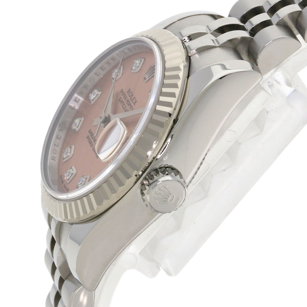 ROLEX ロレックス 179174G デイトジャスト 10P ダイヤモンド 腕時計 SS レディース 中古