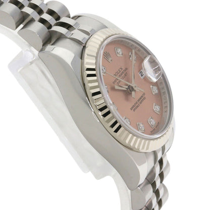 ROLEX ロレックス 179174G デイトジャスト 10P ダイヤモンド 腕時計 SS レディース 中古