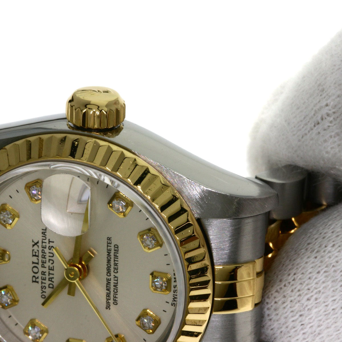 ROLEX ロレックス 69173G デイトジャスト 10P ダイヤモンド 腕時計 SS レディース 中古