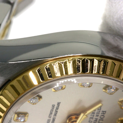 ROLEX ロレックス 69173G デイトジャスト 10P ダイヤモンド 腕時計 SS レディース 中古
