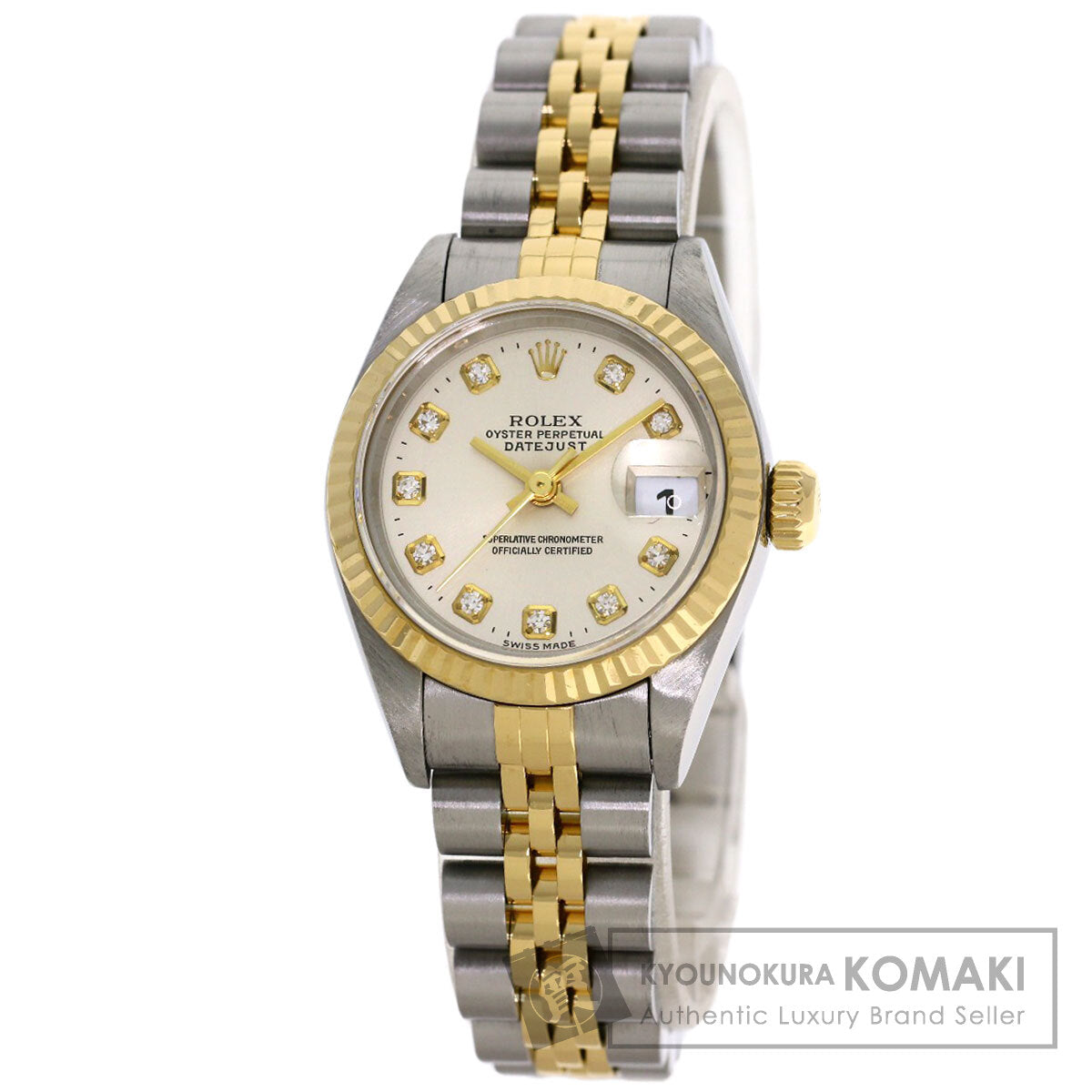 ROLEX ロレックス 69173G デイトジャスト 10P ダイヤモンド 腕時計 SS レディース 中古
