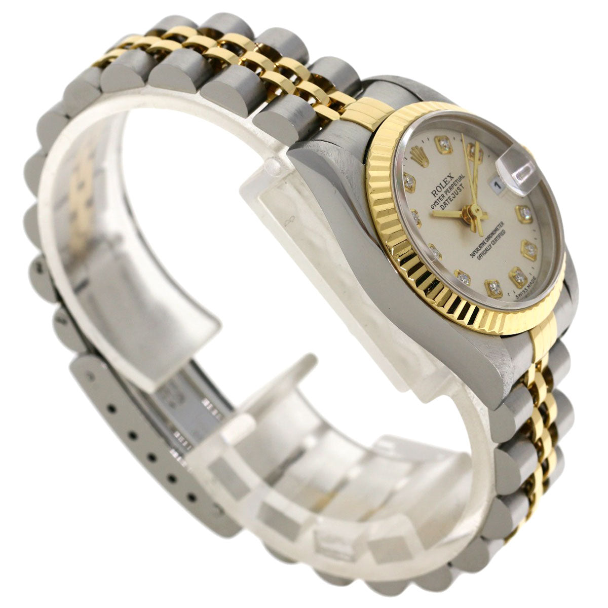 ROLEX ロレックス 69173G デイトジャスト 10P ダイヤモンド 腕時計 SS レディース 中古