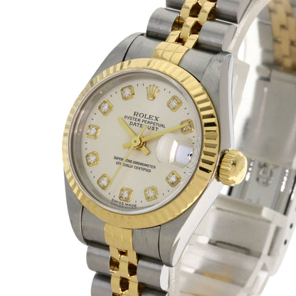 ROLEX ロレックス 69173G デイトジャスト 10P ダイヤモンド 腕時計 SS レディース 中古
