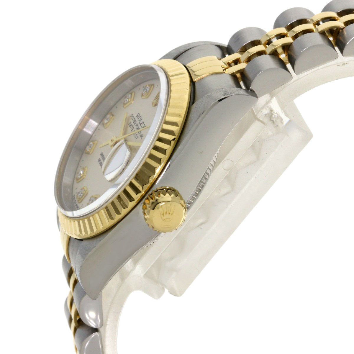 ROLEX ロレックス 69173G デイトジャスト 10P ダイヤモンド 腕時計 SS レディース 中古