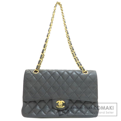 CHANEL シャネル マトラッセ ダブルフラップ ゴールド金具 ショルダーバッグ グレインド カーフスキン レディース 中古