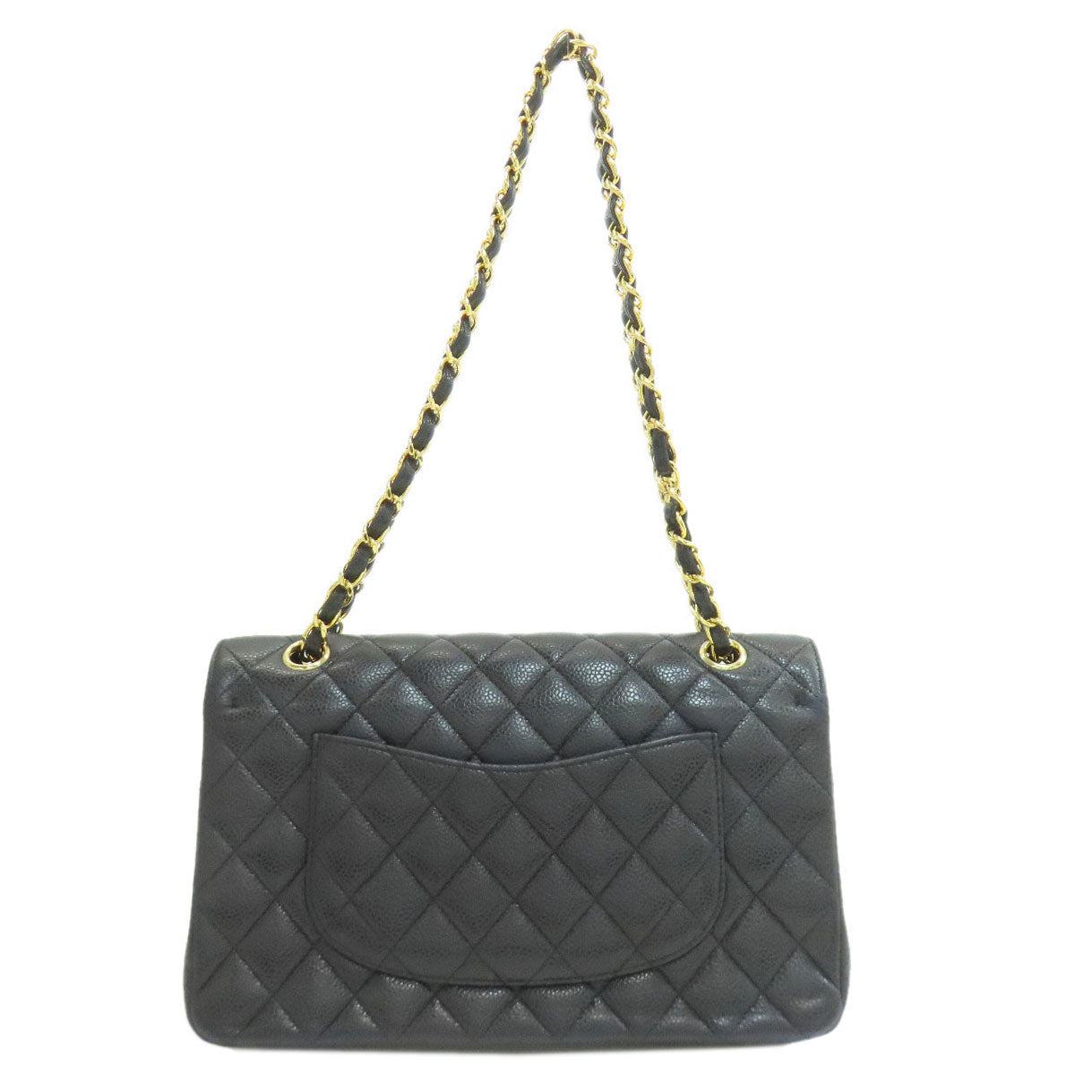 CHANEL シャネル マトラッセ ダブルフラップ ゴールド金具 ショルダーバッグ グレインド カーフスキン レディース 中古