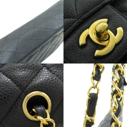 CHANEL シャネル マトラッセ ダブルフラップ ゴールド金具 ショルダーバッグ グレインド カーフスキン レディース 中古