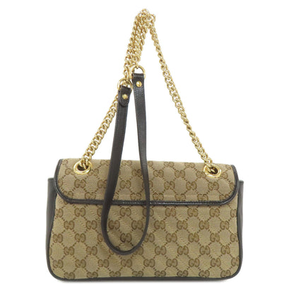 GUCCI グッチ 443497 GGマーモント ミディアム ショルダーバッグ キャンバス レディース 中古