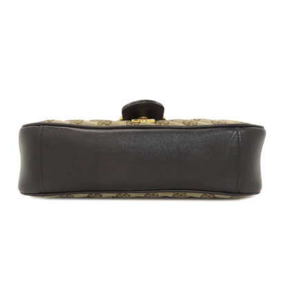GUCCI グッチ 443497 GGマーモント ミディアム ショルダーバッグ キャンバス レディース 中古