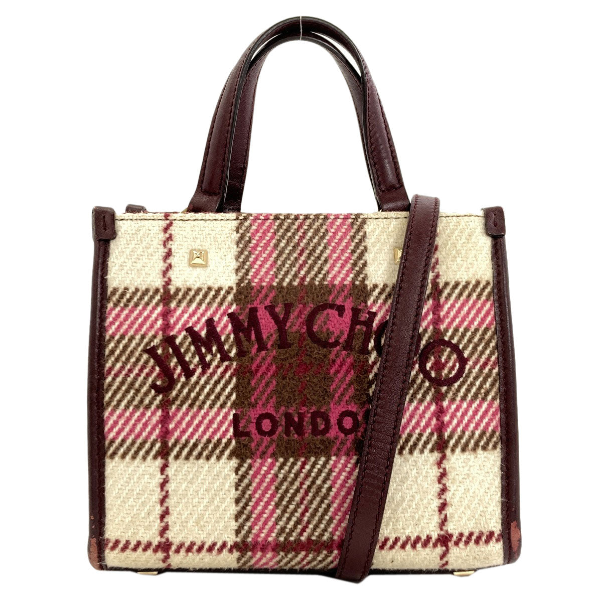 Jimmy Choo ジミーチュウ ヴァレンヌ 2WAY ハンドバッグ ウール レディース 中古