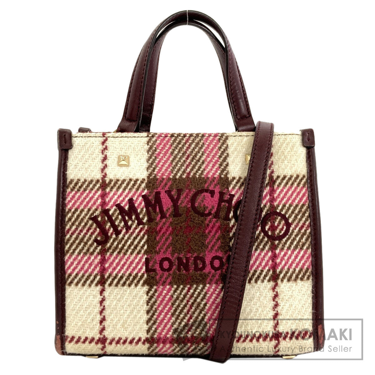 Jimmy Choo ジミーチュウ ヴァレンヌ 2WAY ハンドバッグ ウール レディース 中古