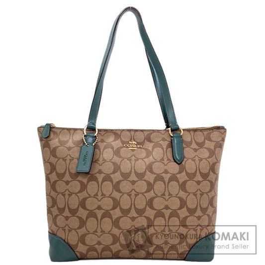 COACH コーチ F29208 シグネチャー トートバッグ PVC レディース 中古