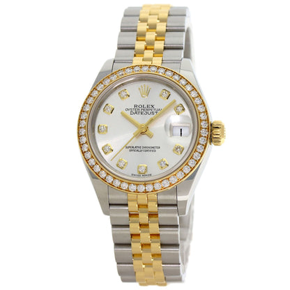 ROLEX ロレックス 279383RBR デイトジャスト 10P ベゼルダイヤモンド 腕時計 SS レディース 中古