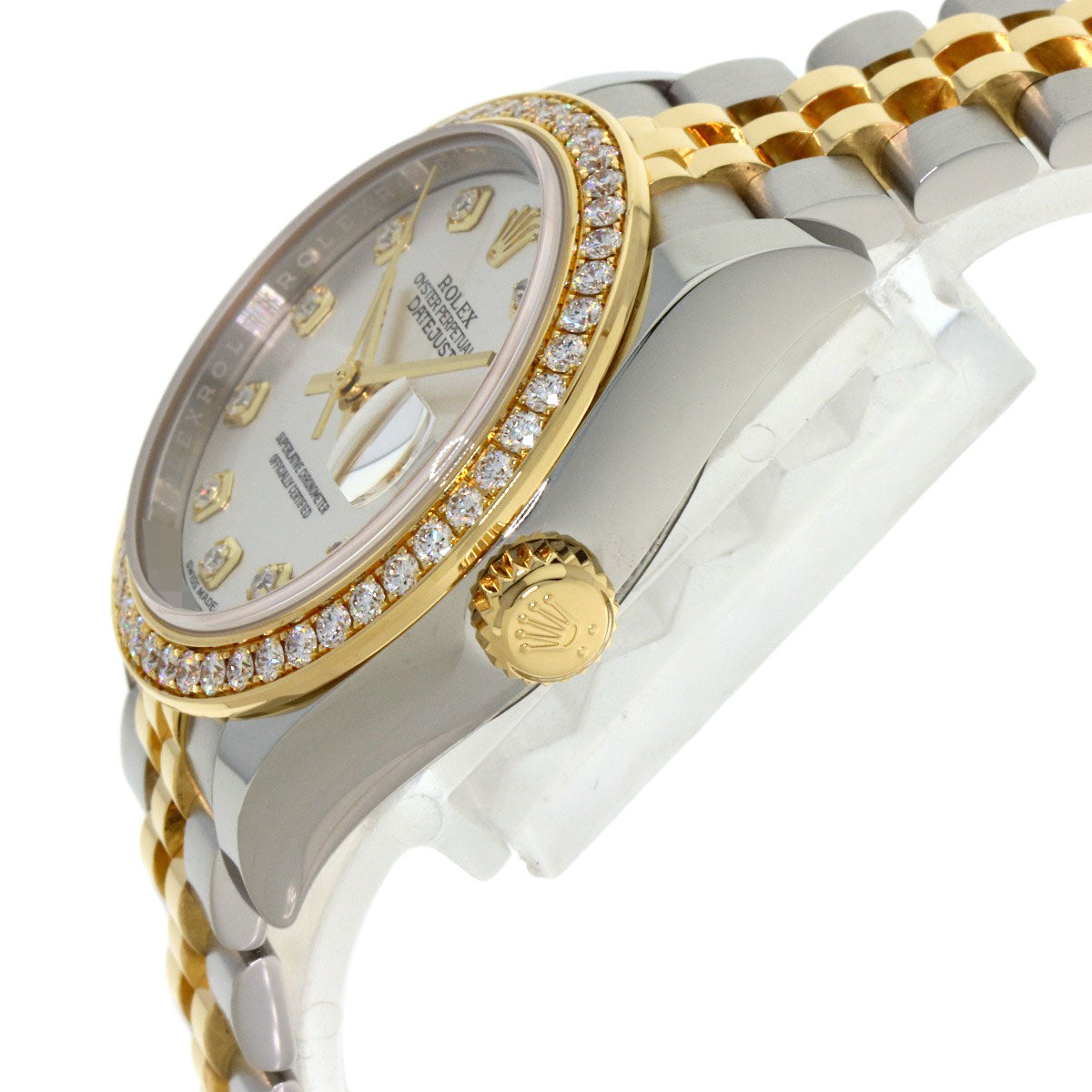 ROLEX ロレックス 279383RBR デイトジャスト 10P ベゼルダイヤモンド 腕時計 SS レディース 中古