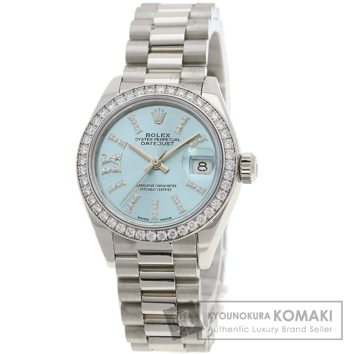 ROLEX ロレックス 279136RBR デイトジャスト 28 ベゼル ダイヤモンド 腕時計 PT レディース 中古