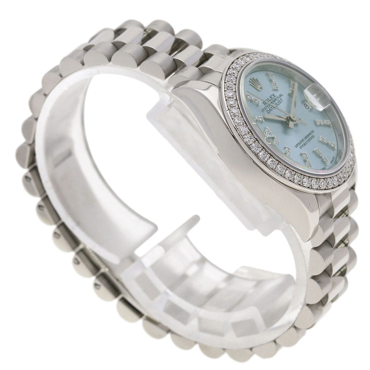 ROLEX ロレックス 279136RBR デイトジャスト 28 ベゼル ダイヤモンド 腕時計 PT レディース 中古
