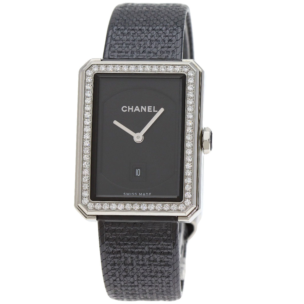 CHANEL シャネル H5318 ボーイフレンド ツイード ダイヤモンド 腕時計 SS レディース 中古