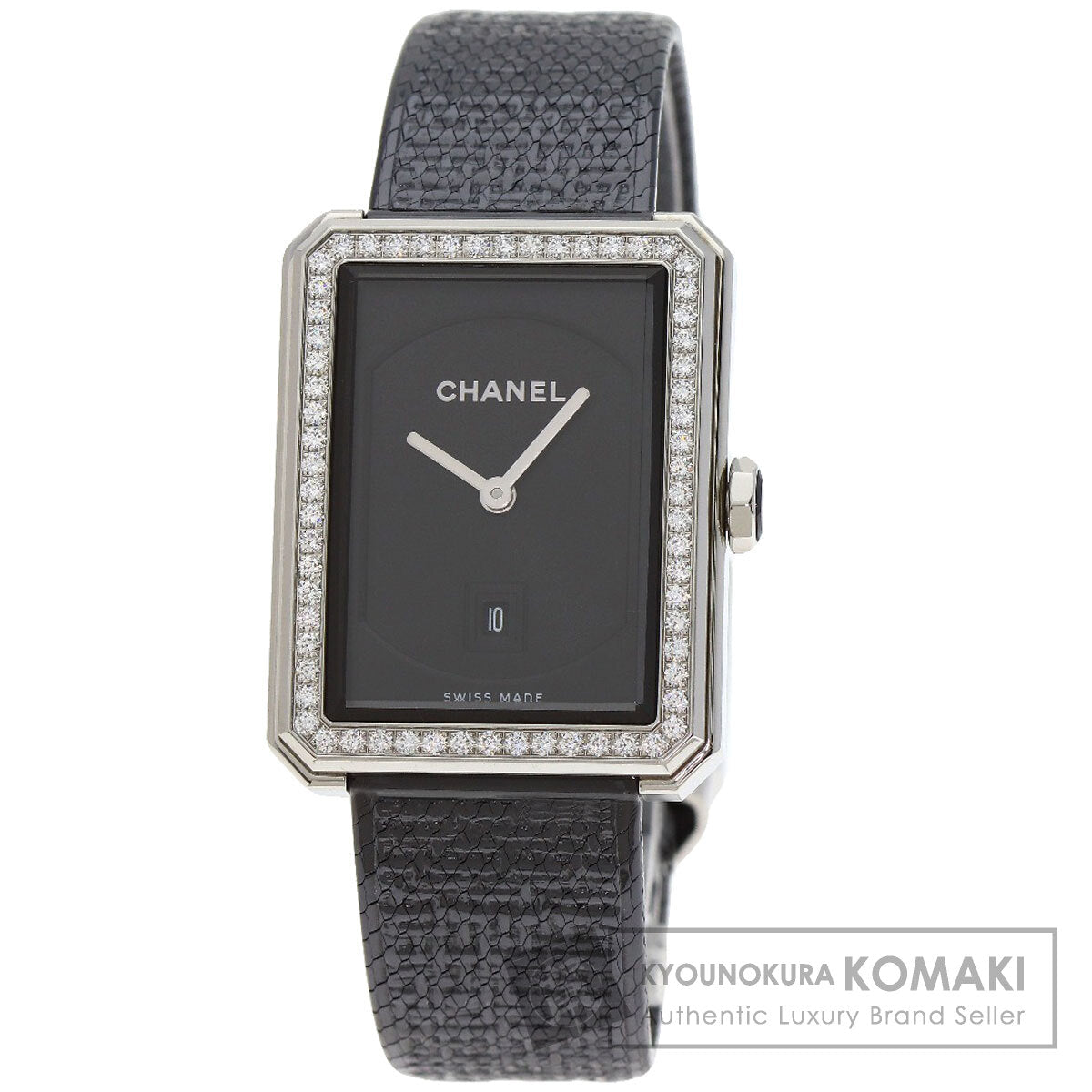CHANEL シャネル H5318 ボーイフレンド ツイード ダイヤモンド 腕時計 SS レディース 中古