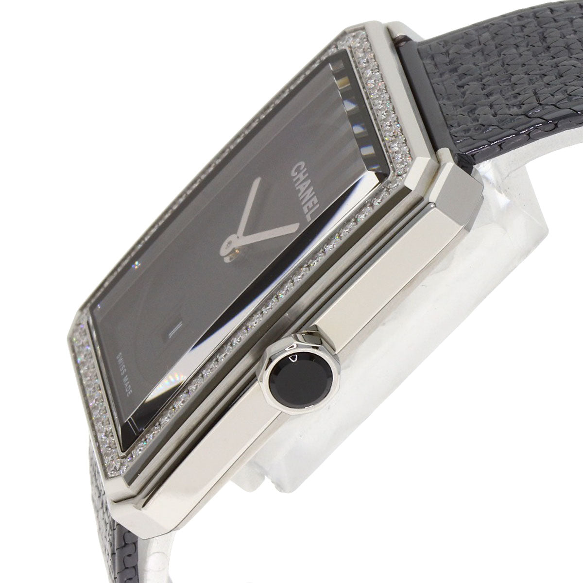 CHANEL シャネル H5318 ボーイフレンド ツイード ダイヤモンド 腕時計 SS レディース 中古