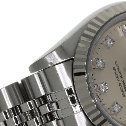 ROLEX ロレックス 69174G デイトジャスト 10P ダイヤモンド 腕時計 SS レディース 中古