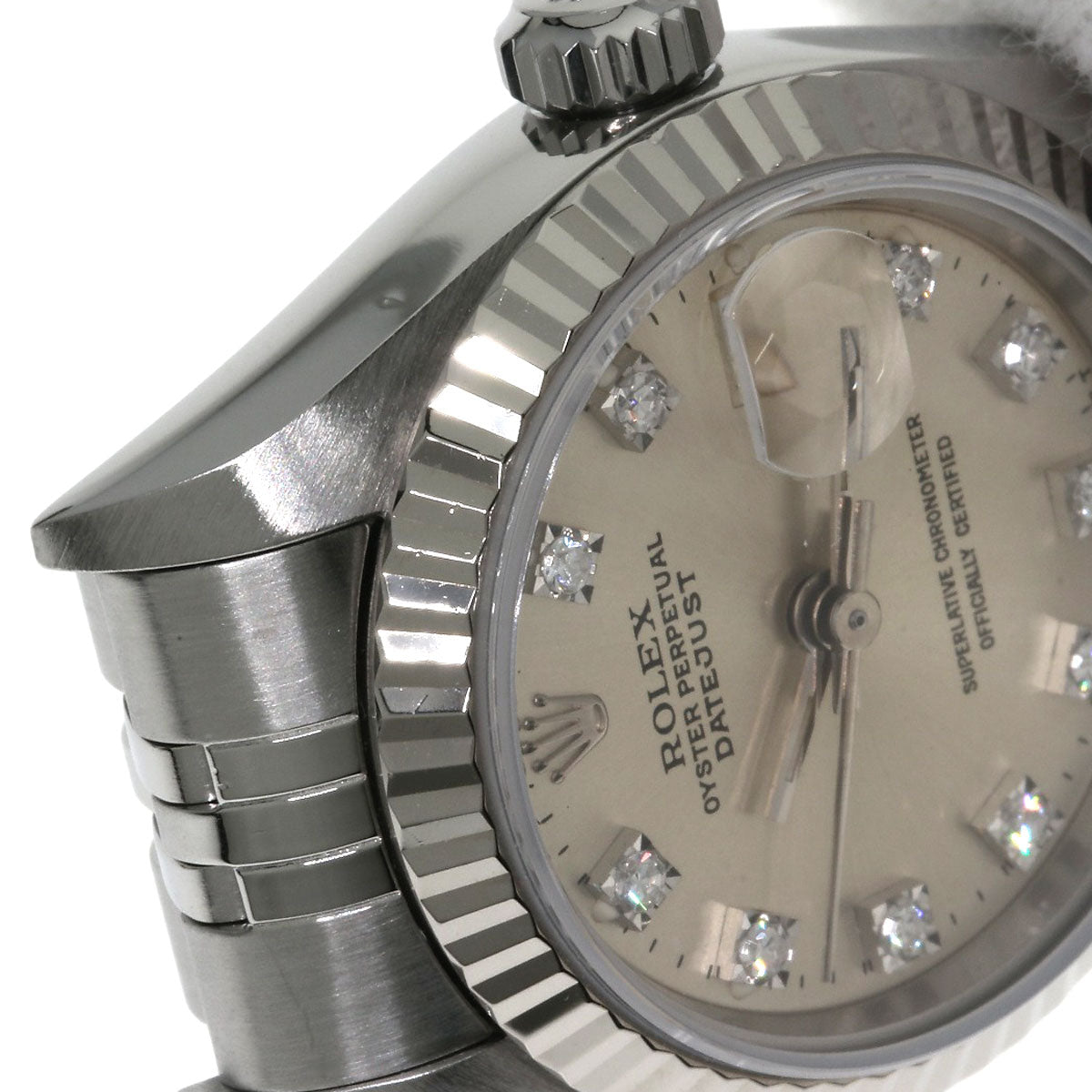 ROLEX ロレックス 69174G デイトジャスト 10P ダイヤモンド 腕時計 SS レディース 中古