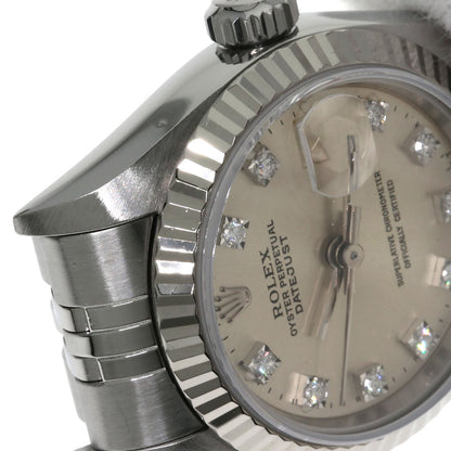 ROLEX ロレックス 69174G デイトジャスト 10P ダイヤモンド 腕時計 SS レディース 中古