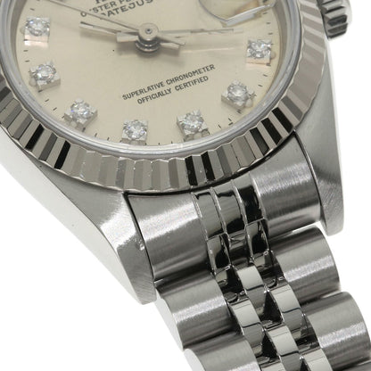 ROLEX ロレックス 69174G デイトジャスト 10P ダイヤモンド 腕時計 SS レディース 中古