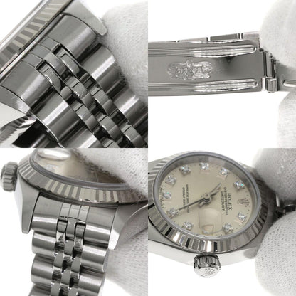 ROLEX ロレックス 69174G デイトジャスト 10P ダイヤモンド 腕時計 SS レディース 中古