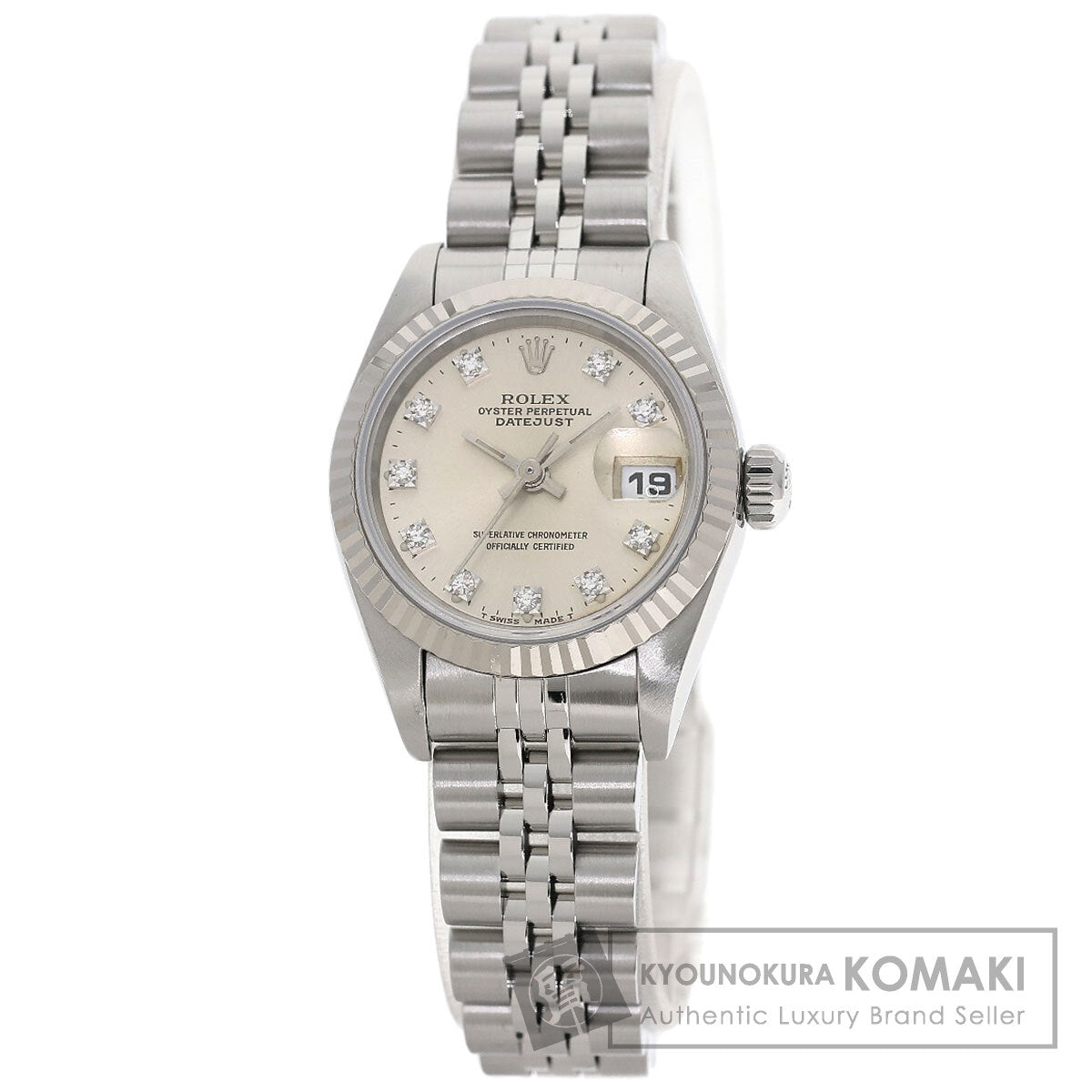 ROLEX ロレックス 69174G デイトジャスト 10P ダイヤモンド 腕時計 SS レディース 中古