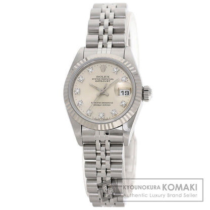 ROLEX ロレックス 69174G デイトジャスト 10P ダイヤモンド 腕時計 SS レディース 中古