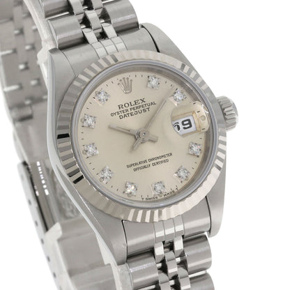 ROLEX ロレックス 69174G デイトジャスト 10P ダイヤモンド 腕時計 SS レディース 中古