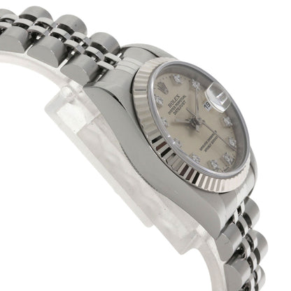 ROLEX ロレックス 69174G デイトジャスト 10P ダイヤモンド 腕時計 SS レディース 中古