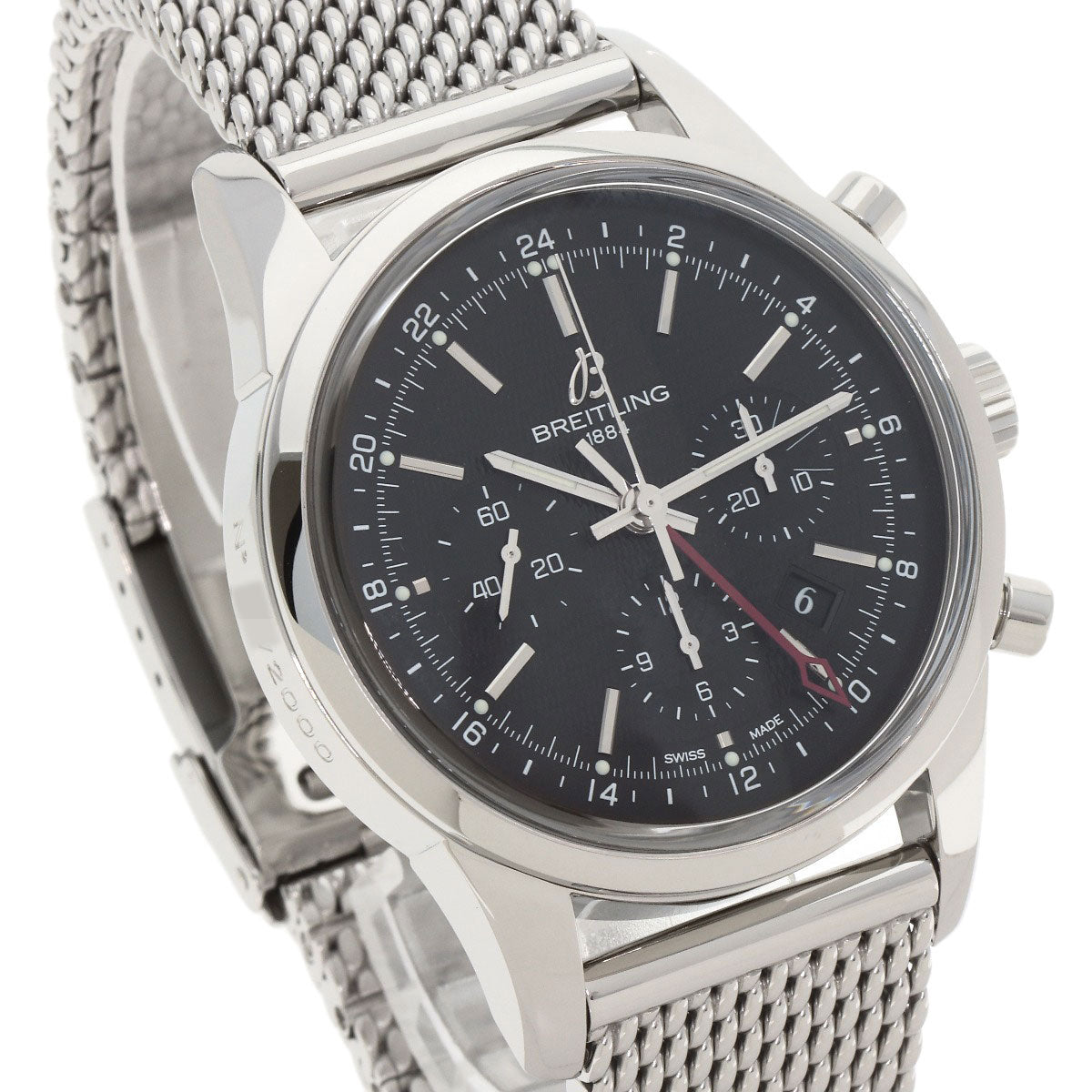 BREITLING ブライトリング AB0451 トランスオーシャン クロノグラフ GMT 世界限定2000本 腕時計 SS メンズ 中古