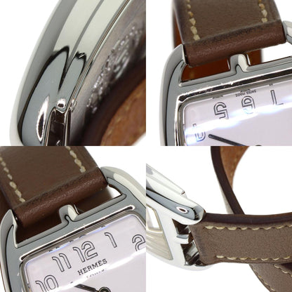 HERMES エルメス CT1.210 ケープコッド ドゥブルトゥール エトゥープ 腕時計 SS レディース 中古