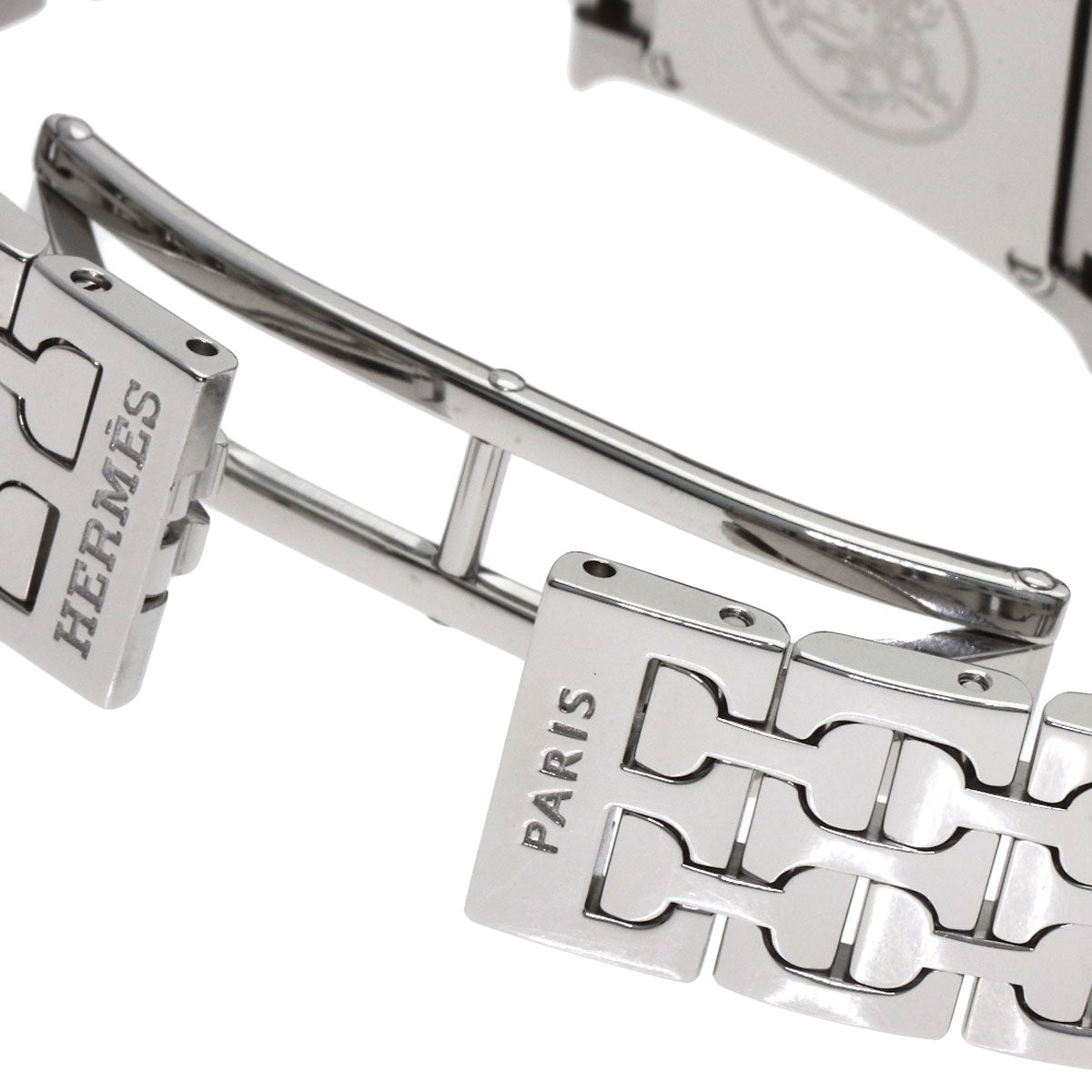 HERMES エルメス HH1.130 Hウォッチ ミニ ダイヤモンド 腕時計 SS レディース 中古